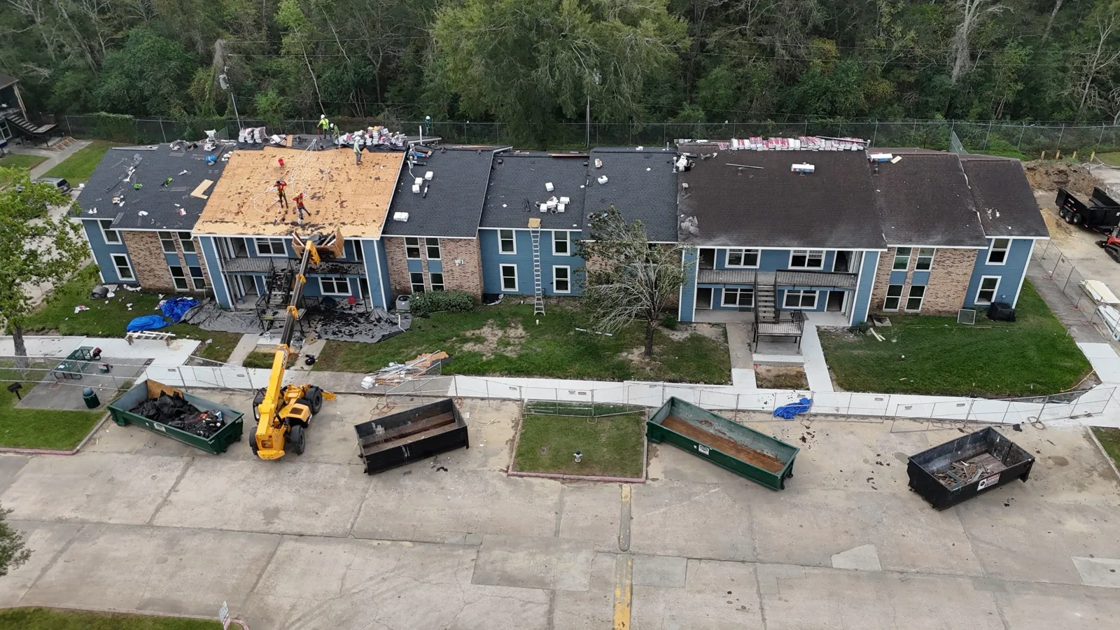 Drone video of the multi-family reroof
